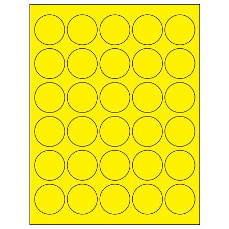 Bsc Preferred 1-1/2'' Fluorescent Yellow Circle Laser Labels, 3000PK BUY00015877